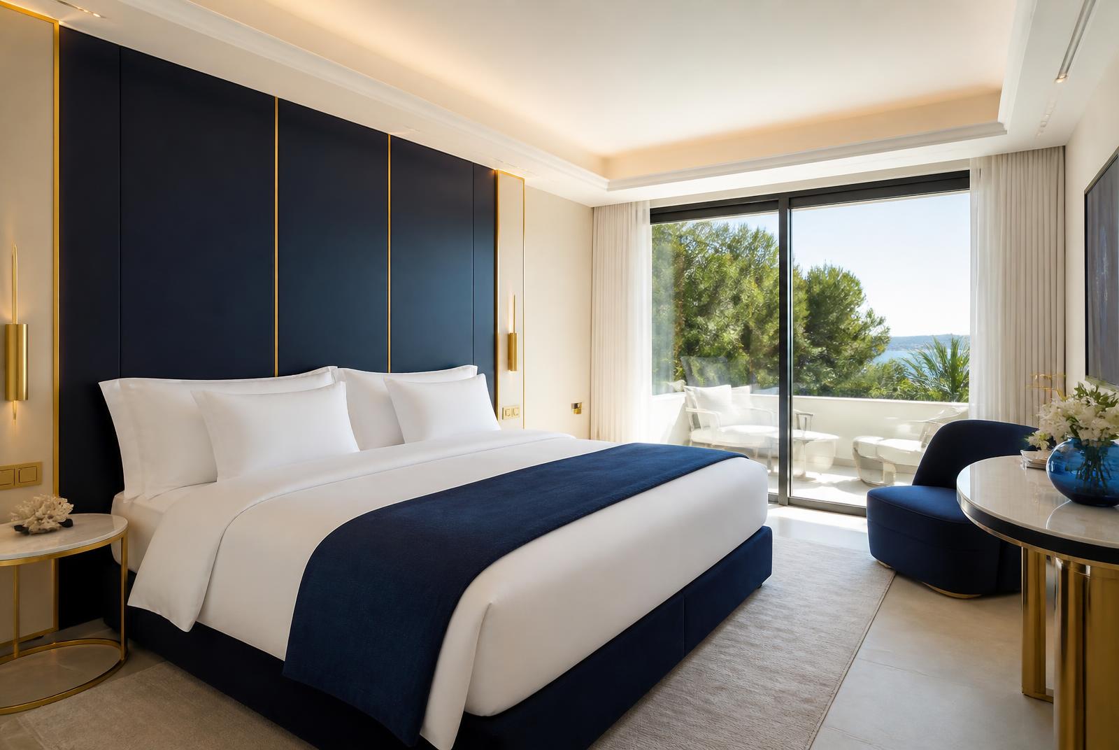 Chambre d’hôtel méditerranéenne rénovée